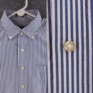 Vineyard Vines Button-Down Murray All Cotton Medium Striped Blue Pocket Mens